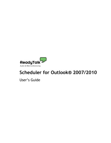 Scheduler For Outlook 2007/2010 - ReadyTalk