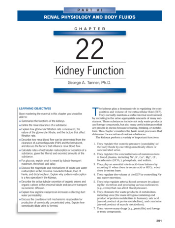 RENAL PHYSIOLOGY AND BODY FLUIDS