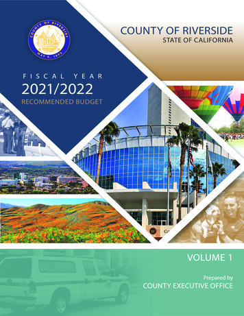 STATE OF CALIFORNIA FISCAL YEAR 2021/2022