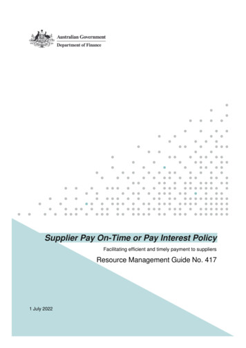 RMG-417 - Supplier Pay On-Time Or Pay Interest Policy