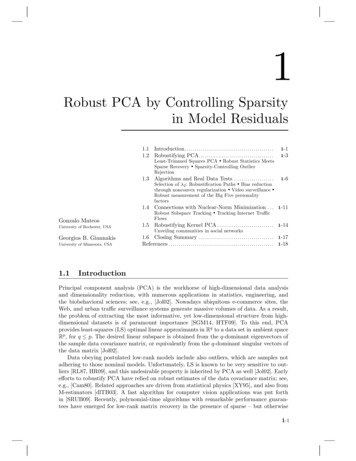 Robust PCA By Controlling Sparsity In Model Residuals