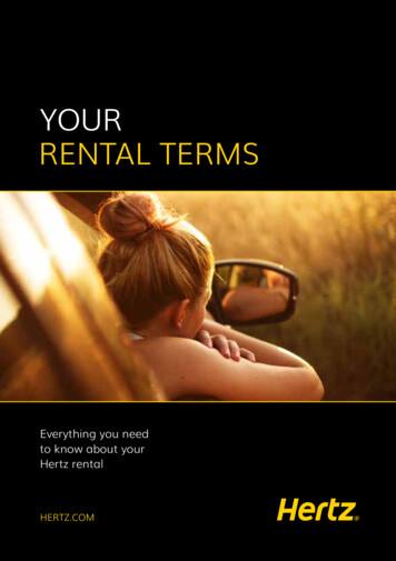 YOUR RENTAL TERMS - The Hertz Corporation