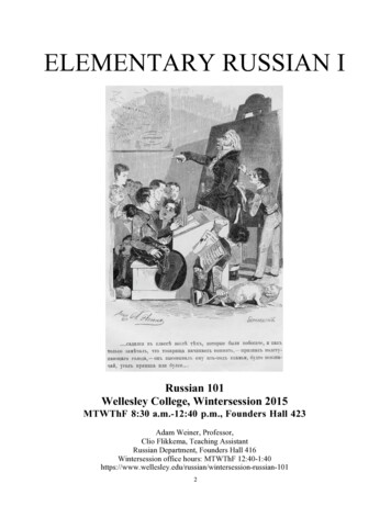 ELEMENTARY RUSSIAN I - Wellesley.edu