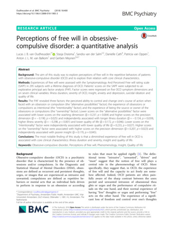 Perceptions Of Free Will In Obsessive-compulsive Disorder .