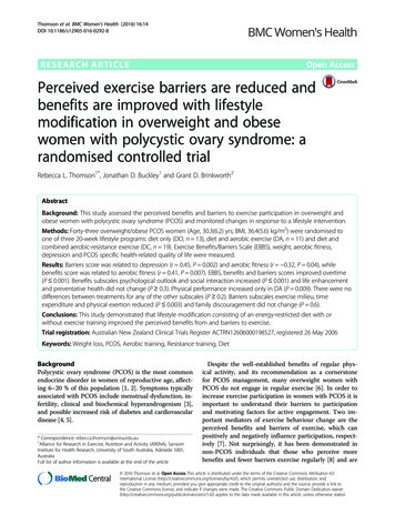 Perceived Exercise Barriers Are Reduced And Benefits Are .
