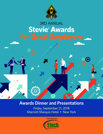 3RD ANNUAL Stevie Awards For Great Employers