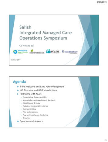 Salish Integrated Managed Care Operations Symposium