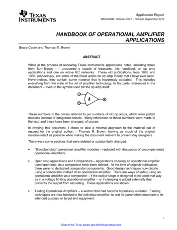 Handbook Of Operational Amplifier Applications 