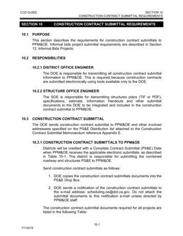 SECTION 10 CONSTRUCTION CONTRACT SUBMITTAL REQUIREMENTS 10 . - California
