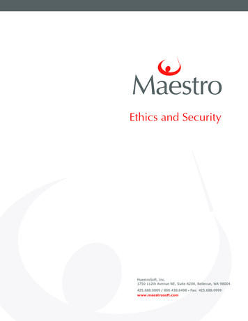Ethics And Security - Maestrohelp 