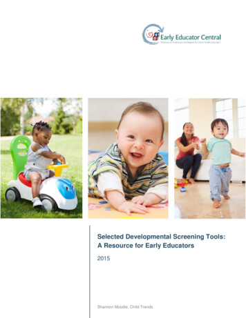 Selected Developmental Screening Tools: A Resource For .