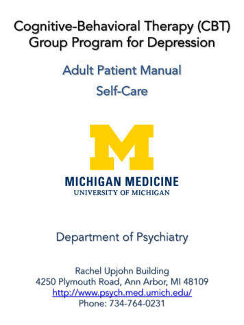 Cognitive-Behavioral Therapy (CBT) Group Program For .