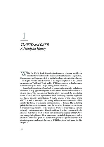 The WTO And GATT: A Principled History