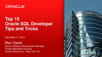 Top 10 Oracle SQL Developer Tips And Tricks
