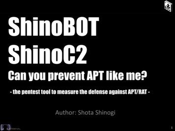 ShinoBOT ShinoC2 - ToolsWatch 