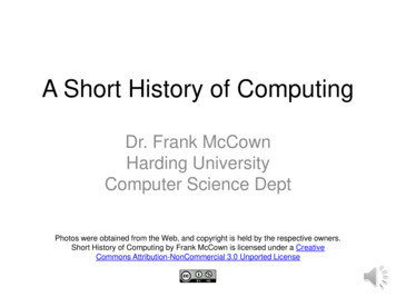 A Short History Of Computing - Harding University
