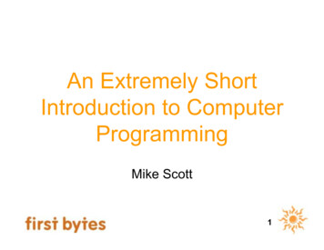 An Extremely Short Introduction To Computer Programming