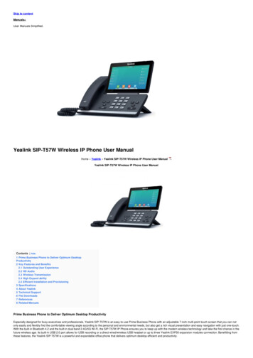 Yealink SIP-T57W Wireless IP Phone User Manual - Manuals 