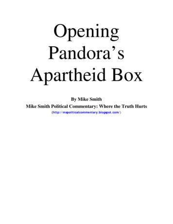 Opening Pandora’s Apartheid Box