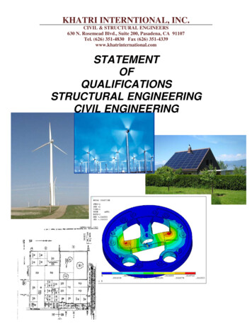 Statement Of Qualifications Structural Engineering Civil Engineering