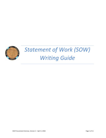 Statement Of Work (SOW) Writing Guide - Oregon