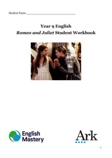 Romeo And Juliet Student Workbook - Oasis Academy Sholing