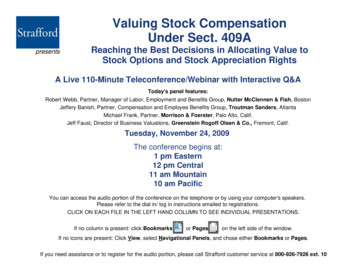 Valuing Stock Compensation Under Sect. 409A