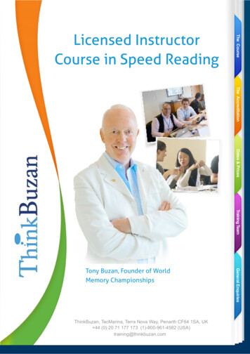 Licensed Instructor Course In Speed Reading