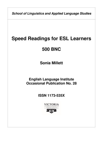 Speed Readings For ESL Learners