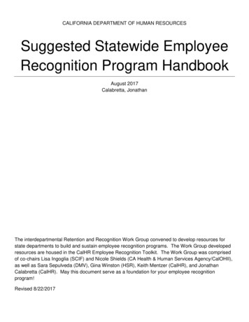 Suggested Statewide Employee Recognition Program Handbook