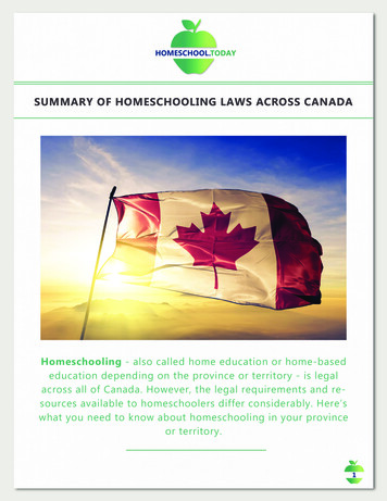 Summary Of Homeschooling Laws Across Canada