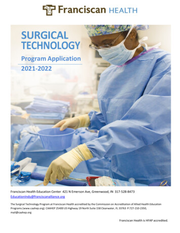 SURGICAL TECHNOLOGY - Franciscan Health