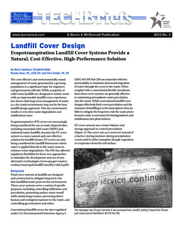Landfill Cover Design - TechBriefs 2012 V - Burns & McD