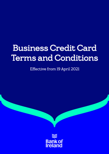 Business Credit Card Terms And Conditions