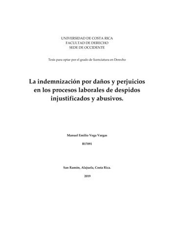 La Indemnización Por Daños Y Perjuicios En Los Procesos Laborales De .