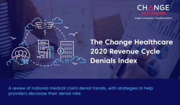 The Change Healthcare 2020 Revenue Cycle Denials Index - ACHE