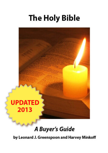 The Holy Bible: A Buyer’s Guide - WordPress 
