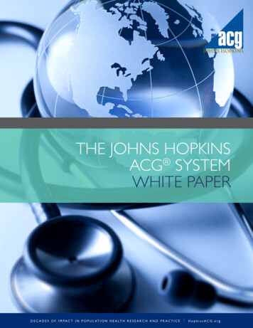 The Johns Hopkins ACG System White Paper Smaller