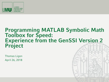 Programming MATLAB Symbolic Math Toolbox For Speed .