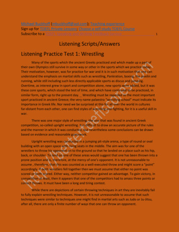 Listening Scripts/Answers Listening Practice Test 1: Wrestling