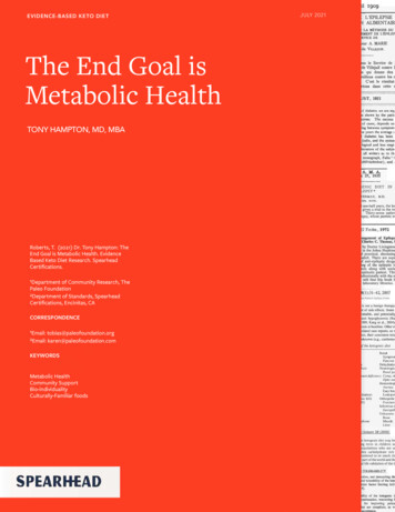 The End Goal Is Metabolic Health