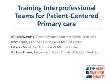Training Interprofessional Teams For Patient-Centered Primary Care