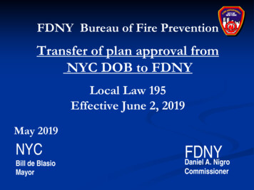 Transfer Of Plan Approval From NYC DOB To FDNY - New York City