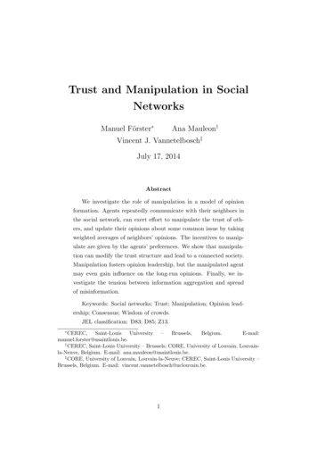 Trust And Manipulation In Social Networks