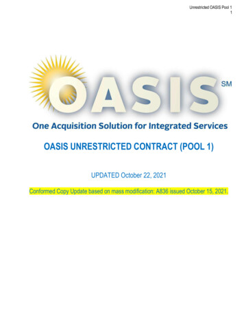 Oasis Unrestricted Contract (Pool 1)