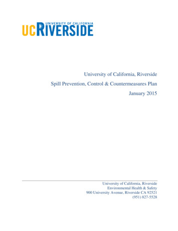 University Of California, Riverside Spill Prevention, Control .