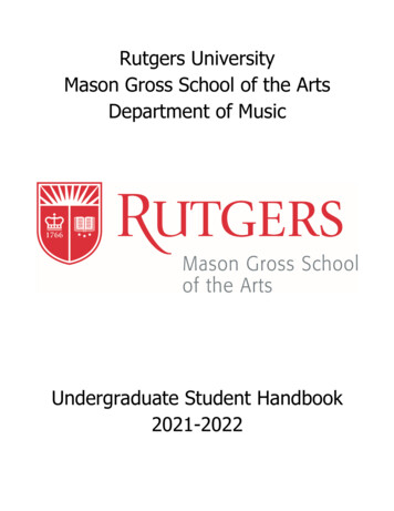 Rutgers University Mason Gross School Of The Arts Department Of Music