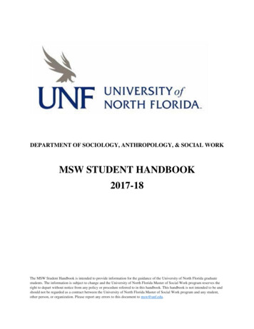 MSW STUDENT HANDBOOK 2017-18 - University Of North Florida