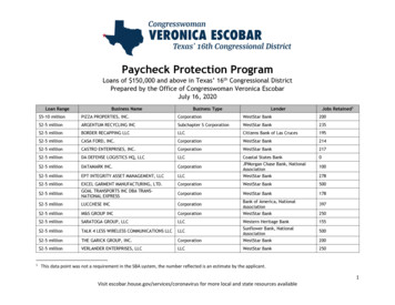 Paycheck Protection Program - Veronica Escobar