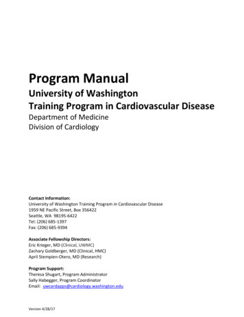 Program Manual - Division Of Cardiology
